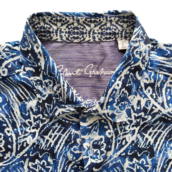 Robert Graham Arches Long Sleeve Button Down Shirt in Blue Men's Size Large - Picture 3 of 7